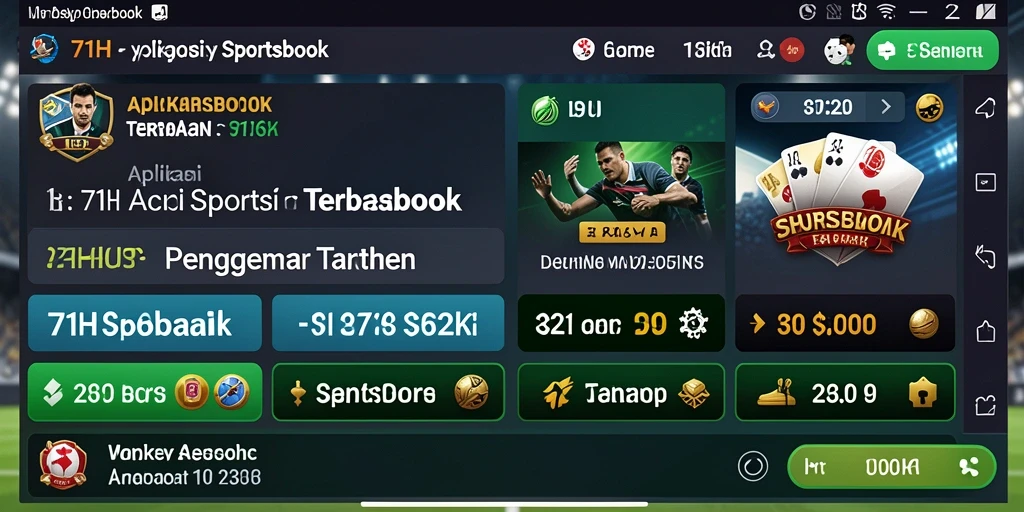Tampilan gameplay Sportsbook di aplikasi 71H yang menarik.