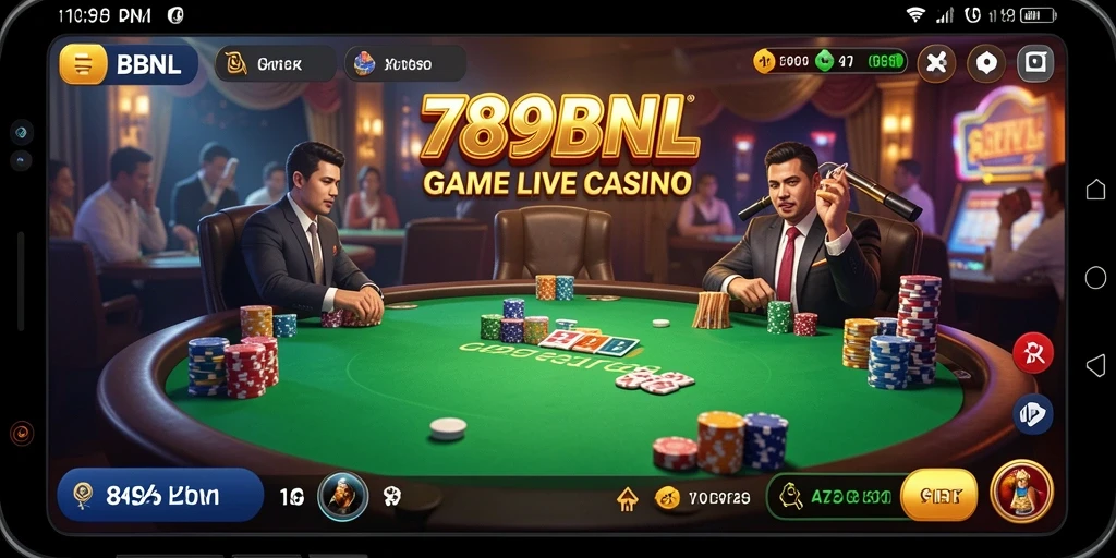 Screenshot gameplay Live Casino 789BNL menunjukkan dealer profesional dan pemain yang terlibat.