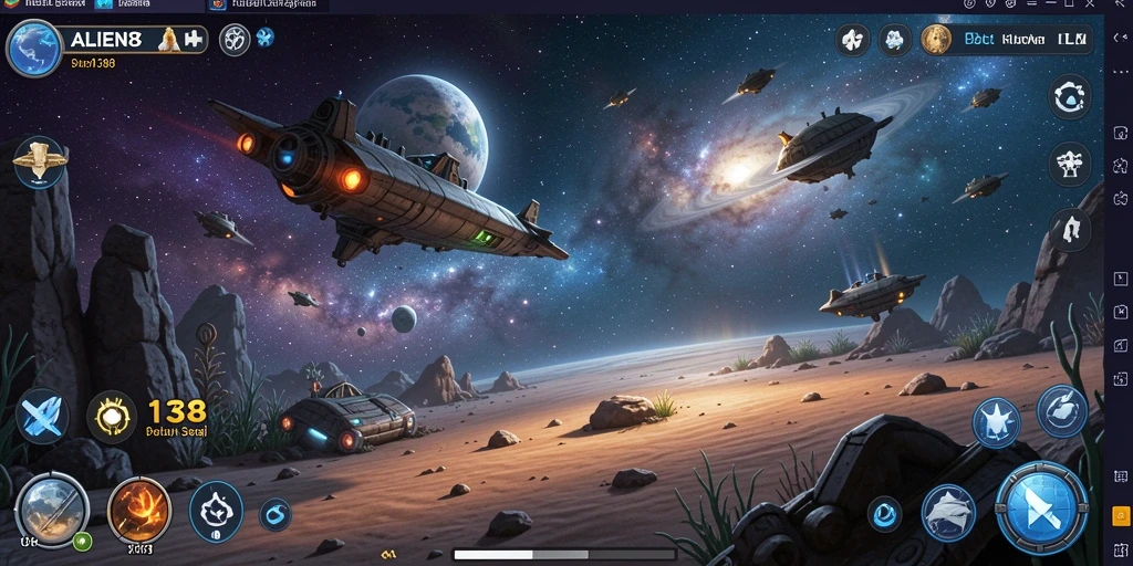Tampilan gameplay santai dan menyenangkan dari ALIEN138.