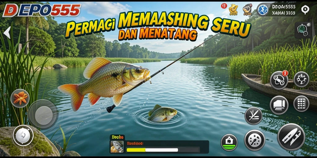 Gameplay seru dengan berbagai lokasi memancing yang menakjubkan.
