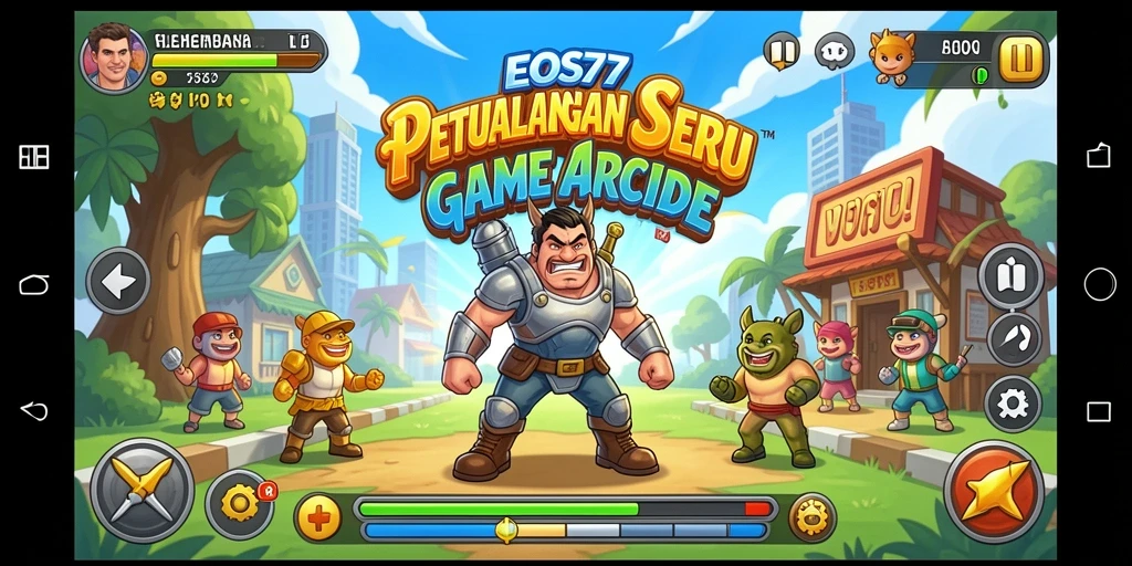 Screenshot gameplay EOS77 menunjukkan aksi seru permainan arcade.