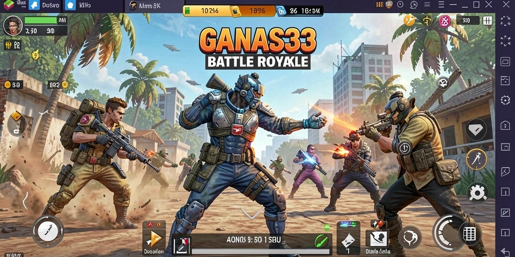 Gameplay seru dan menegangkan dalam GANAS33 Battle Royale.