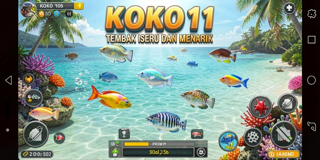 Tampilan gameplay KOKO11 yang menampilkan aksi Tembak Ikan yang mendebarkan.