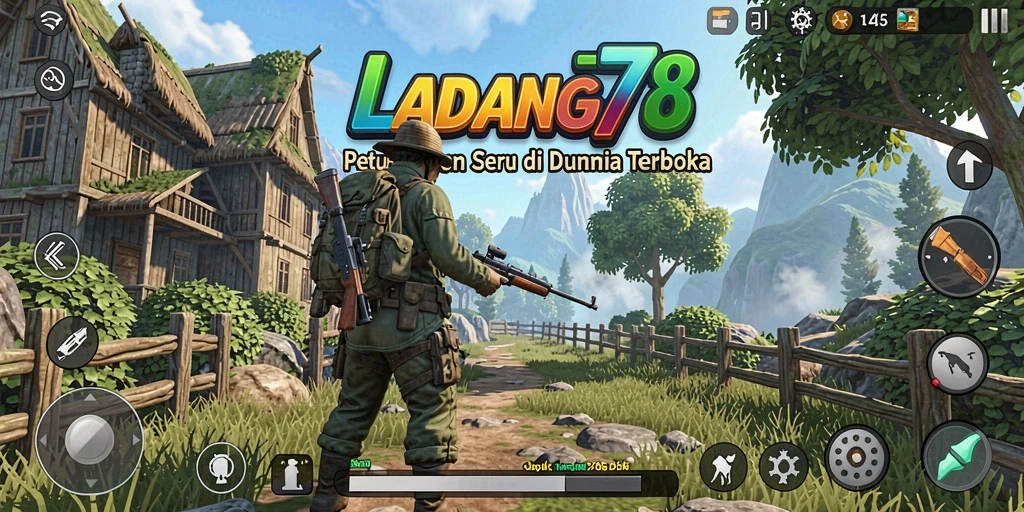 Screenshot menunjukkan penggambaran luasnya dunia terbuka di LADANG78.