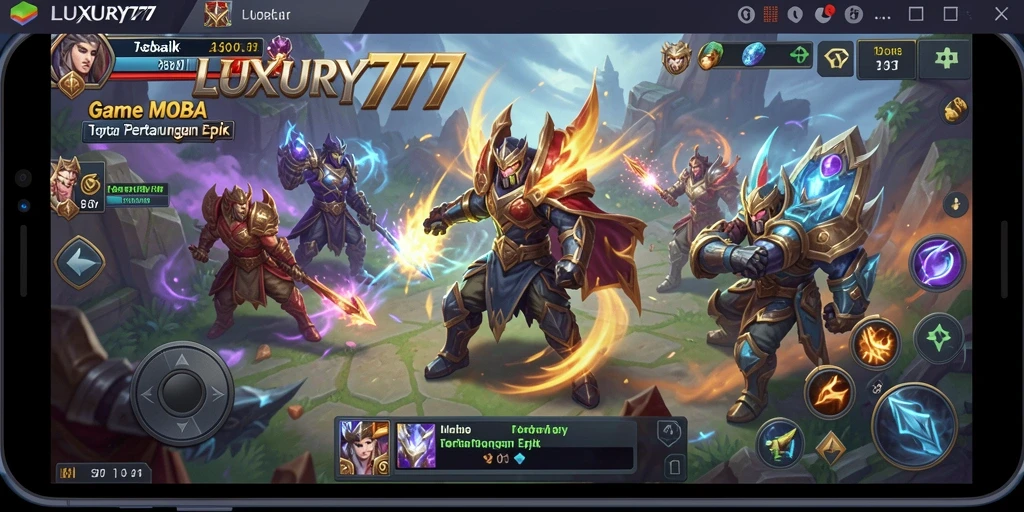Screenshot gameplay LUXURY777 yang menampilkan aksi pertempuran intens antar tim.