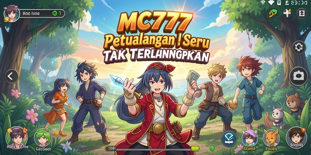 Tampilan gameplay MC777 yang penuh aksi dan karakter Anime.