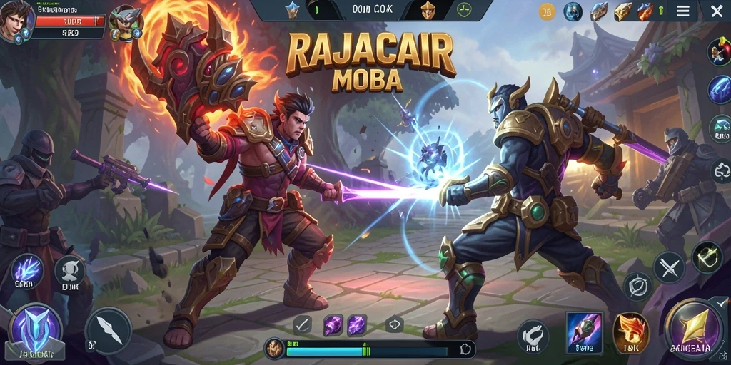 Tampilan seru dari gameplay MOBA RAJACAIR dengan aksi menegangkan.