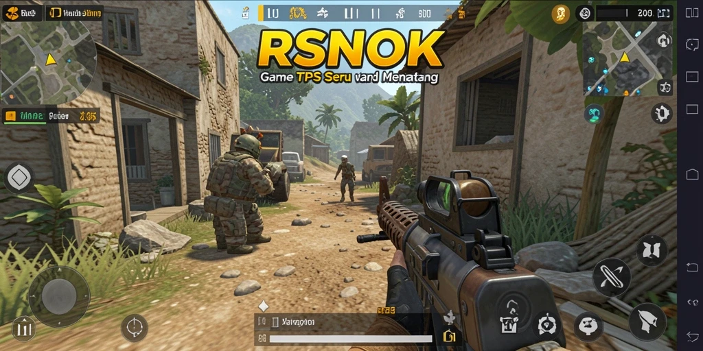 Tangkapan layar gameplay RSNOK menampilkan aksi seru dalam pertempuran TPS.