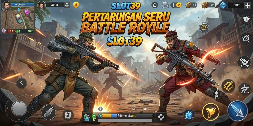 Gameplay seru dalam SLOT39, pertarungan sengit di arena Battle Royale.