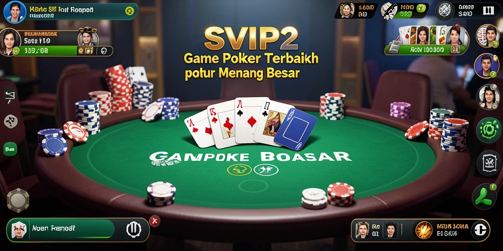Screenshot SVIP2 menampilkan aksi mendebarkan dalam permainan Poker.