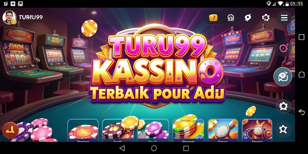 Screenshot utama TURU99 menampilkan antarmuka permainan Kasino yang menarik.