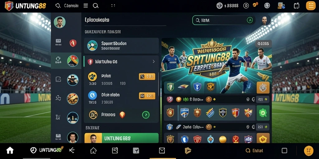 Tampilan gameplay utama UNTUNG88 dengan berbagai opsi taruhan olahraga.