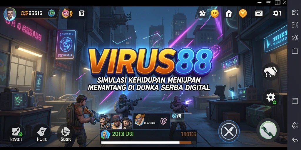 Tampilan gameplay menantang dalam VIRUS88 yang penuh strategi.