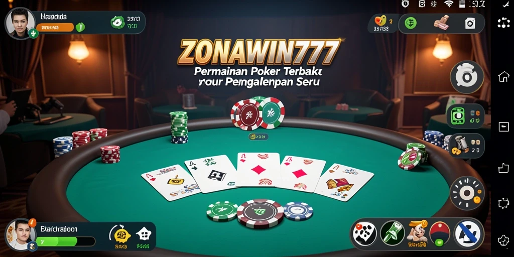 Gameplay seru ZONAWIN777 dengan tampilan menarik saat bermain Poker.